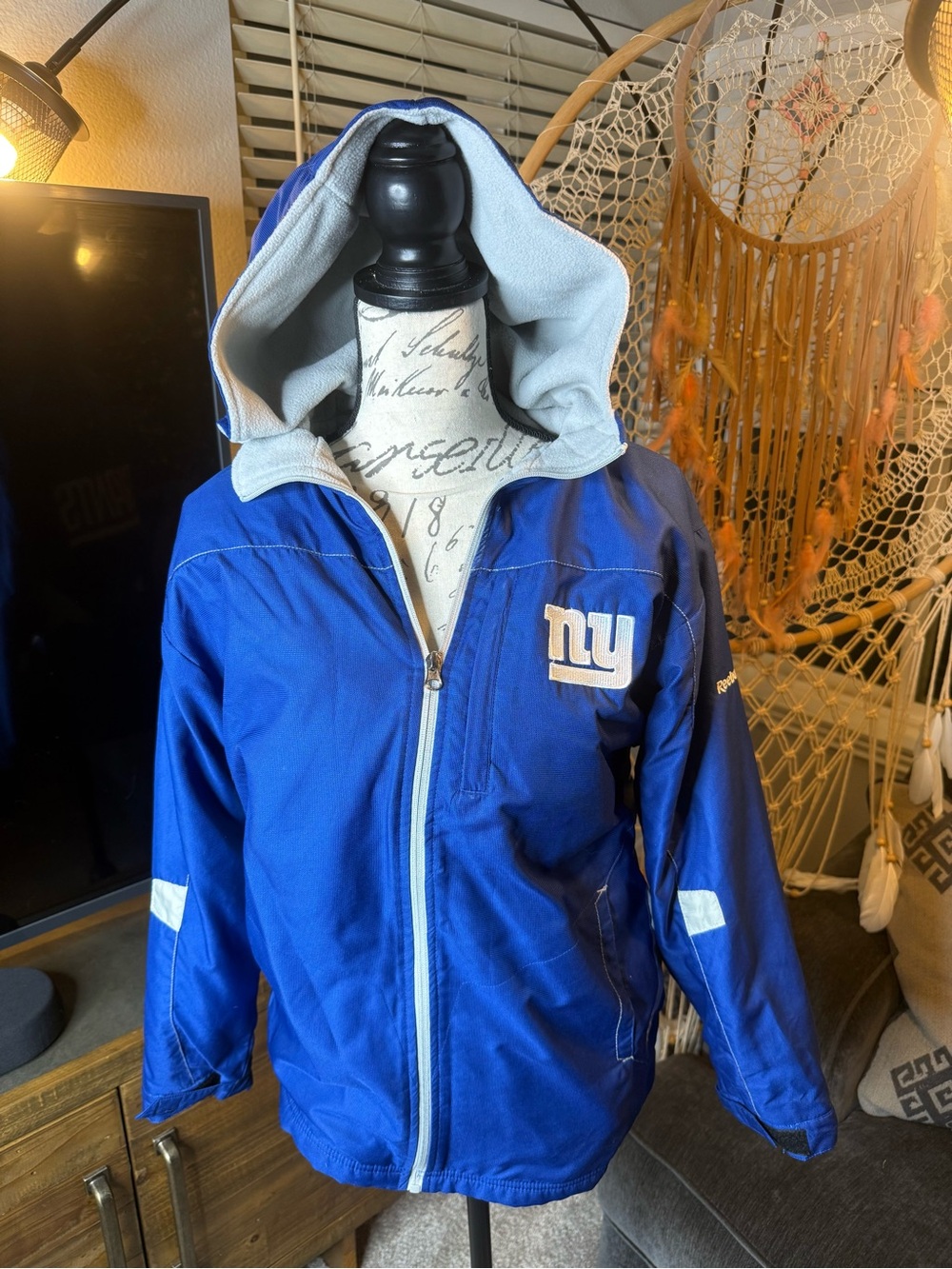 Reebok Royal Blue Kids Hooded Rain Jacket